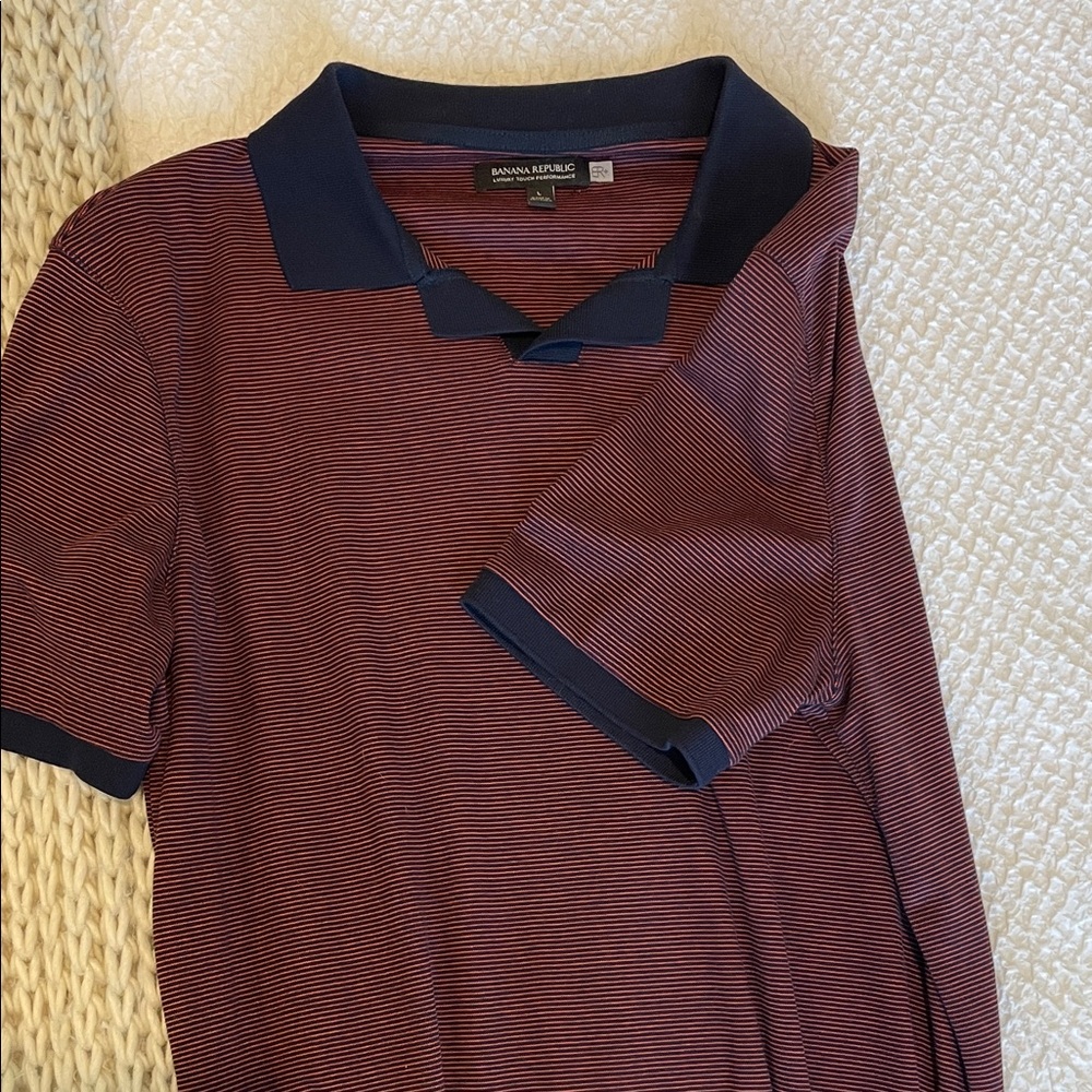 Banana Republic Navy and Red Polo